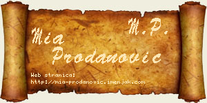 Mia Prodanović vizit kartica